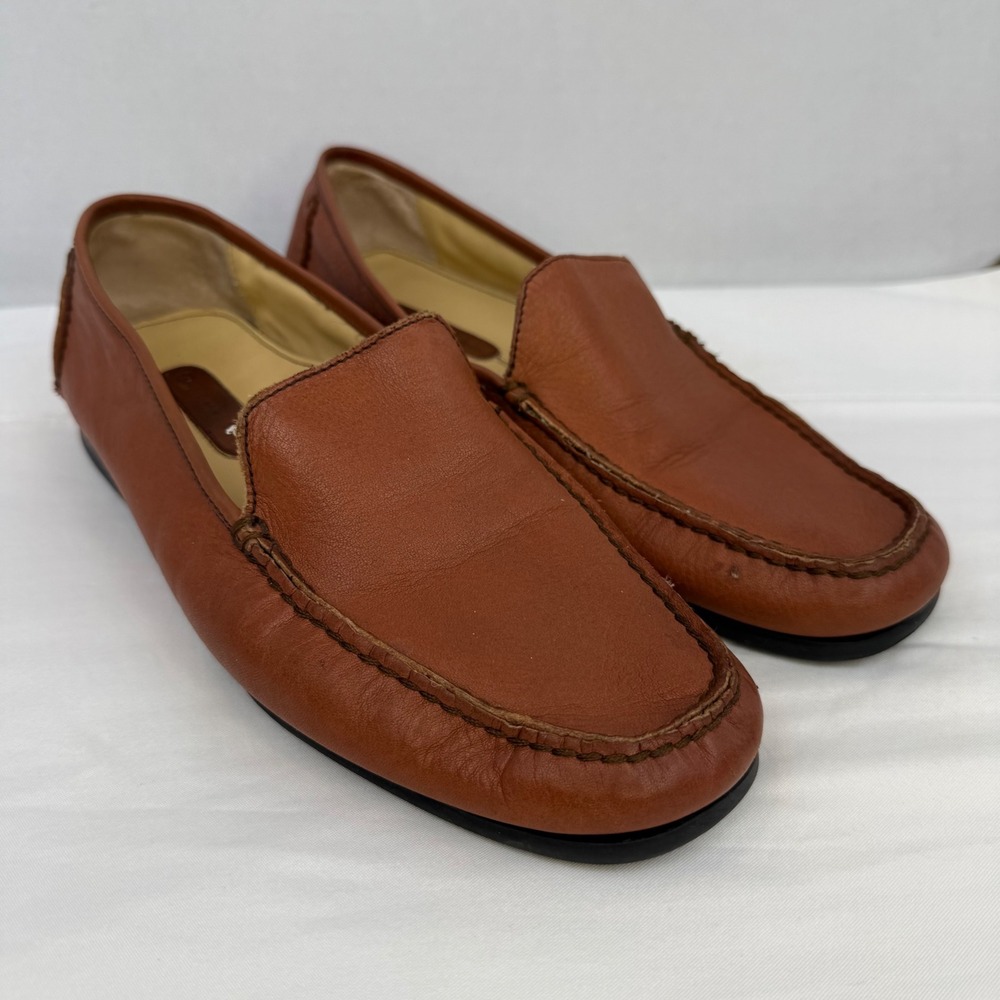 Rockport Mens Tan Leather Moc Toe Slip On Loafers APW21468 Size 9M